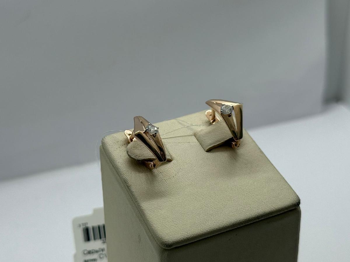 СЕРЬГИ С КАМНЕМ (Au 585)