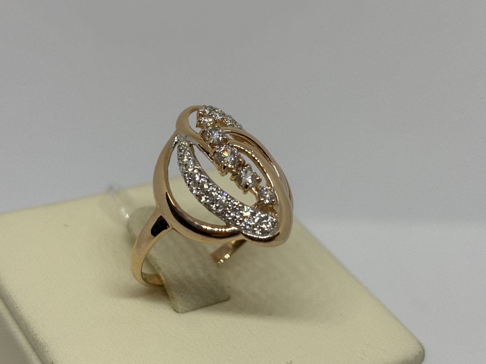 КОЛЬЦО С КАМНЯМИ (Au 585)