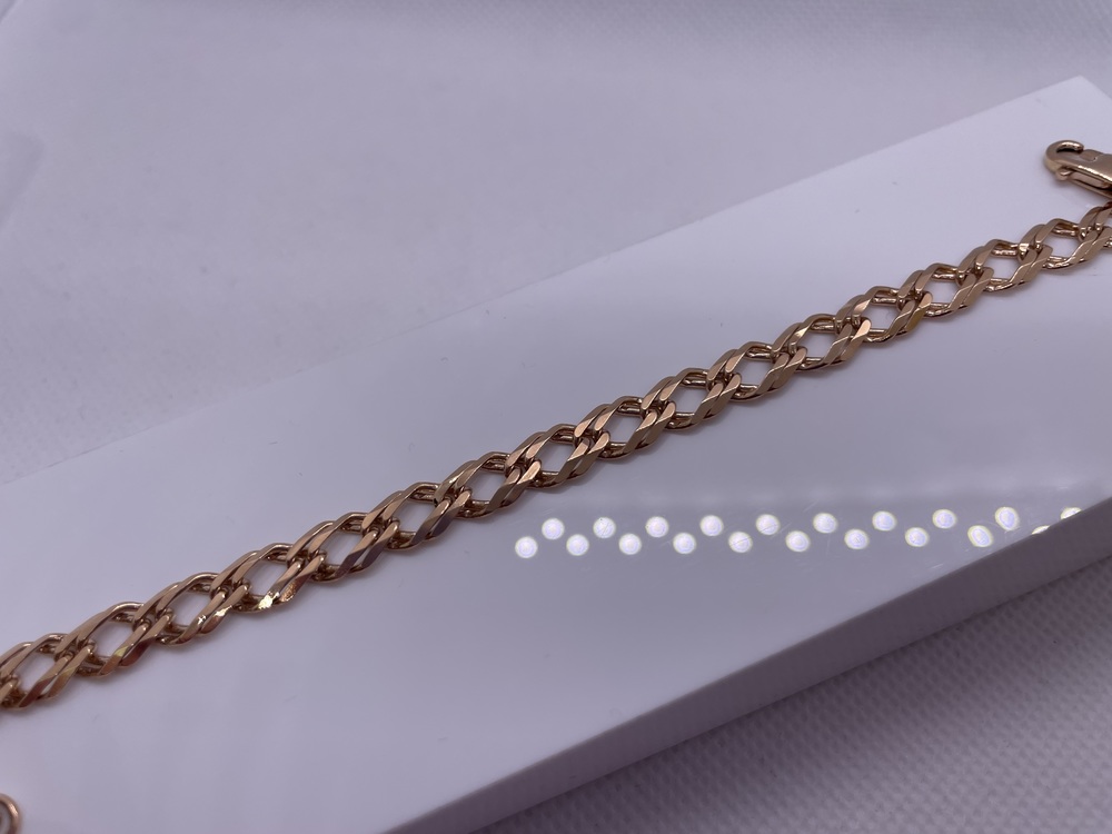 БРАСЛЕТ ПОЛНОВЕСНЫЙ Ромб двойной Au 585