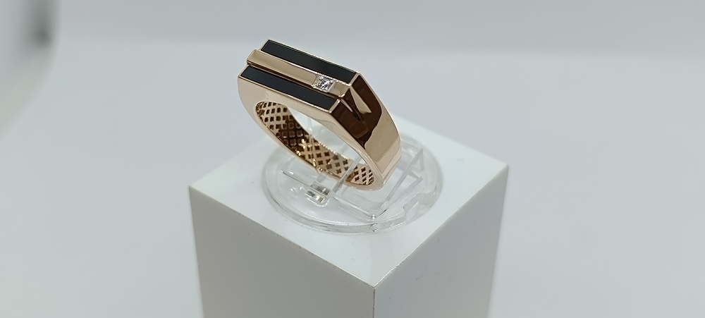 040022 КОЛЬЦО ПЕЧАТКА с камнями (Au 585)