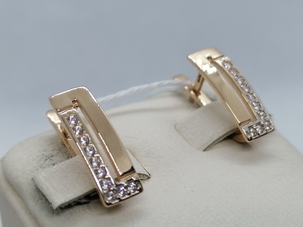 СКМИ585 СЕРЬГИ С КАМНЯМИ (Au 585)