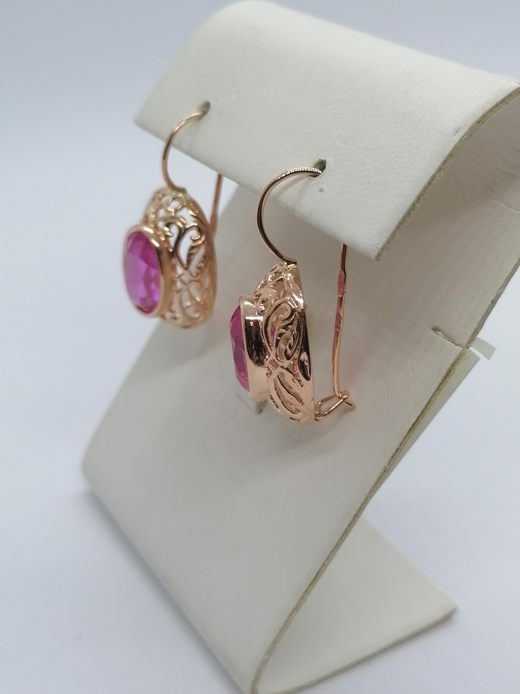 СКМ583 СЕРЬГИ С КАМНЕМ (Au 583)