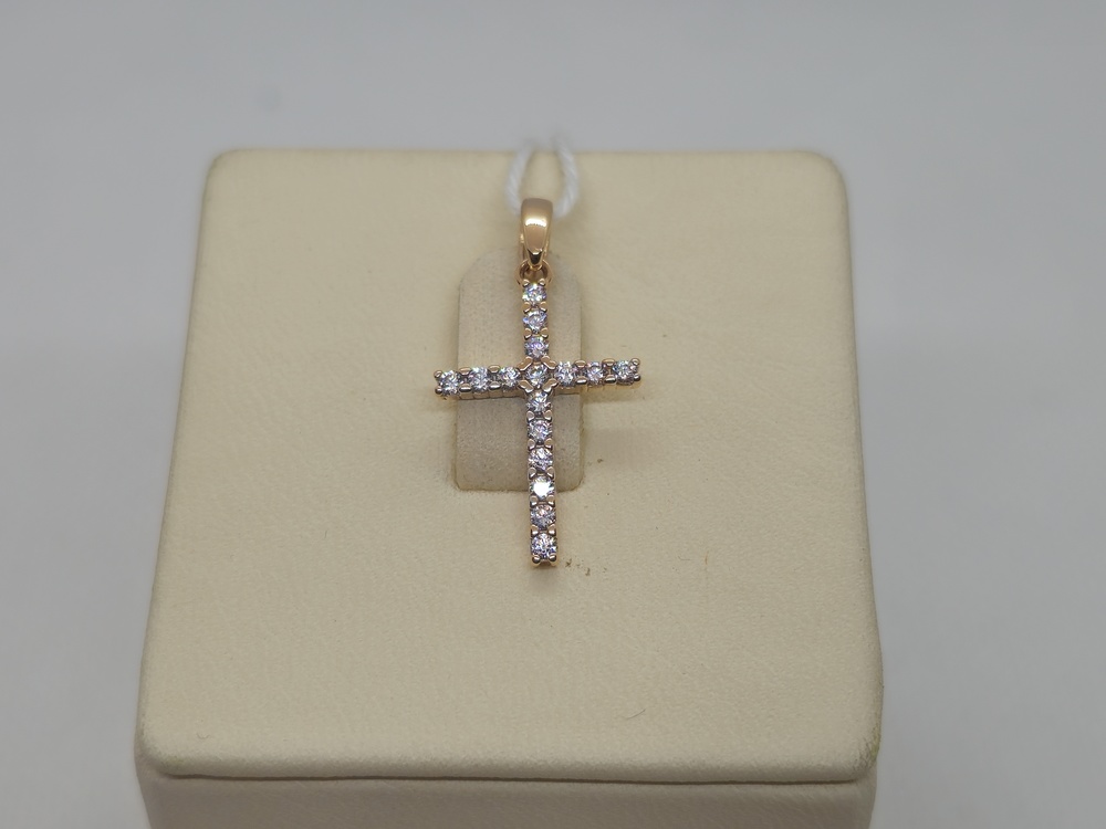 ПОДККИ585 ПОДВЕСКА КРЕСТ С КАМНЯМИ (Au 585) ПОДККИ585 ПОДВЕСКА КРЕСТ С КАМНЯМИ (Au 585)