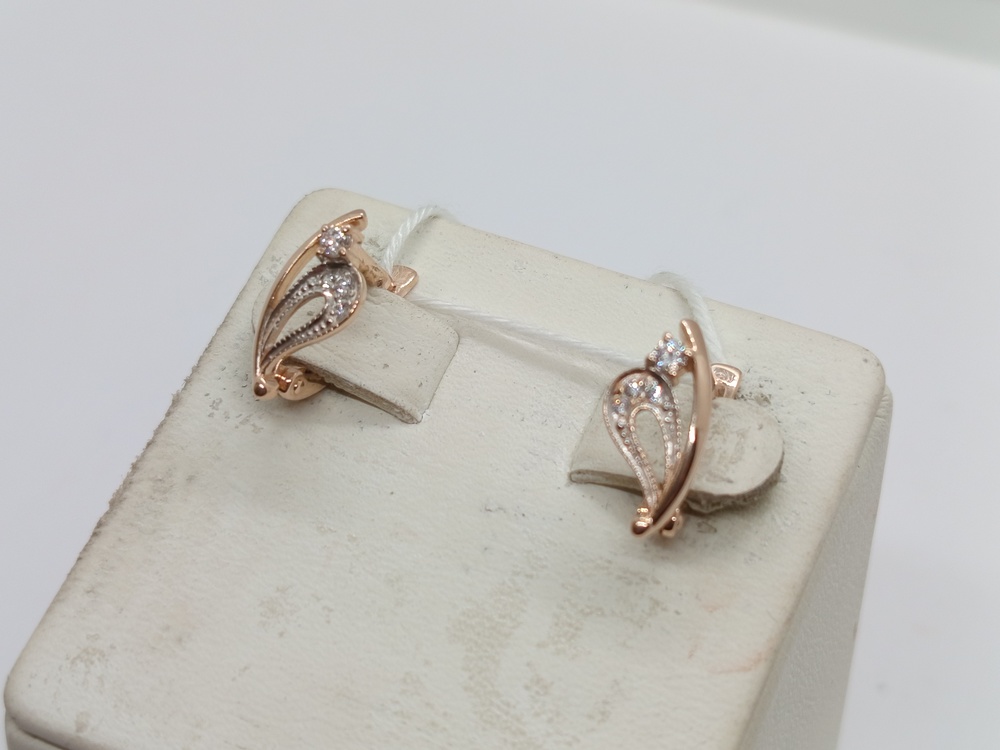 СКМИ585 СЕРЬГИ С КАМНЯМИ (Au 585)