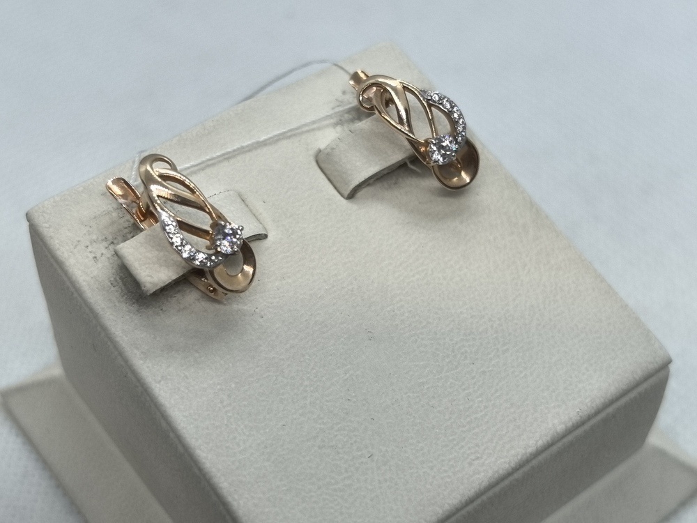 СКМИ585 СЕРЬГИ С КАМНЯМИ (Au 585)