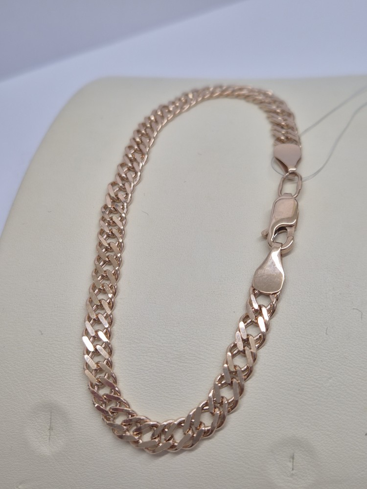 611108023 БРАСЛЕТ ПУСТОТЕЛЫЙ Ромб двойной (Au 585)