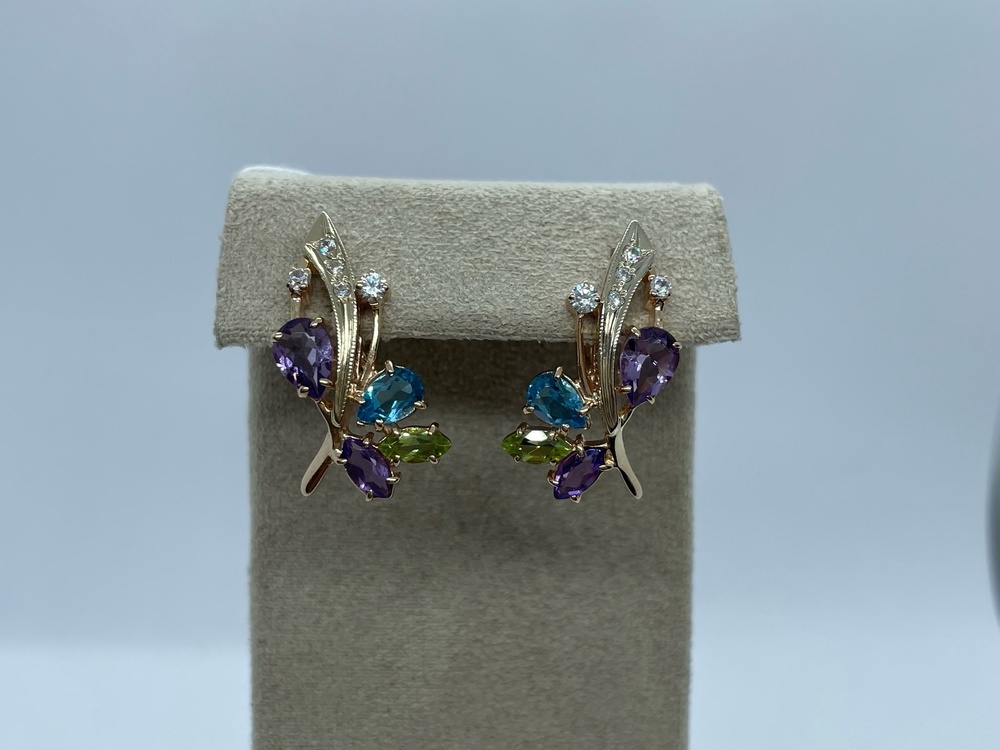 СЕРЬГИ С КАМНЯМИ (Au 585)