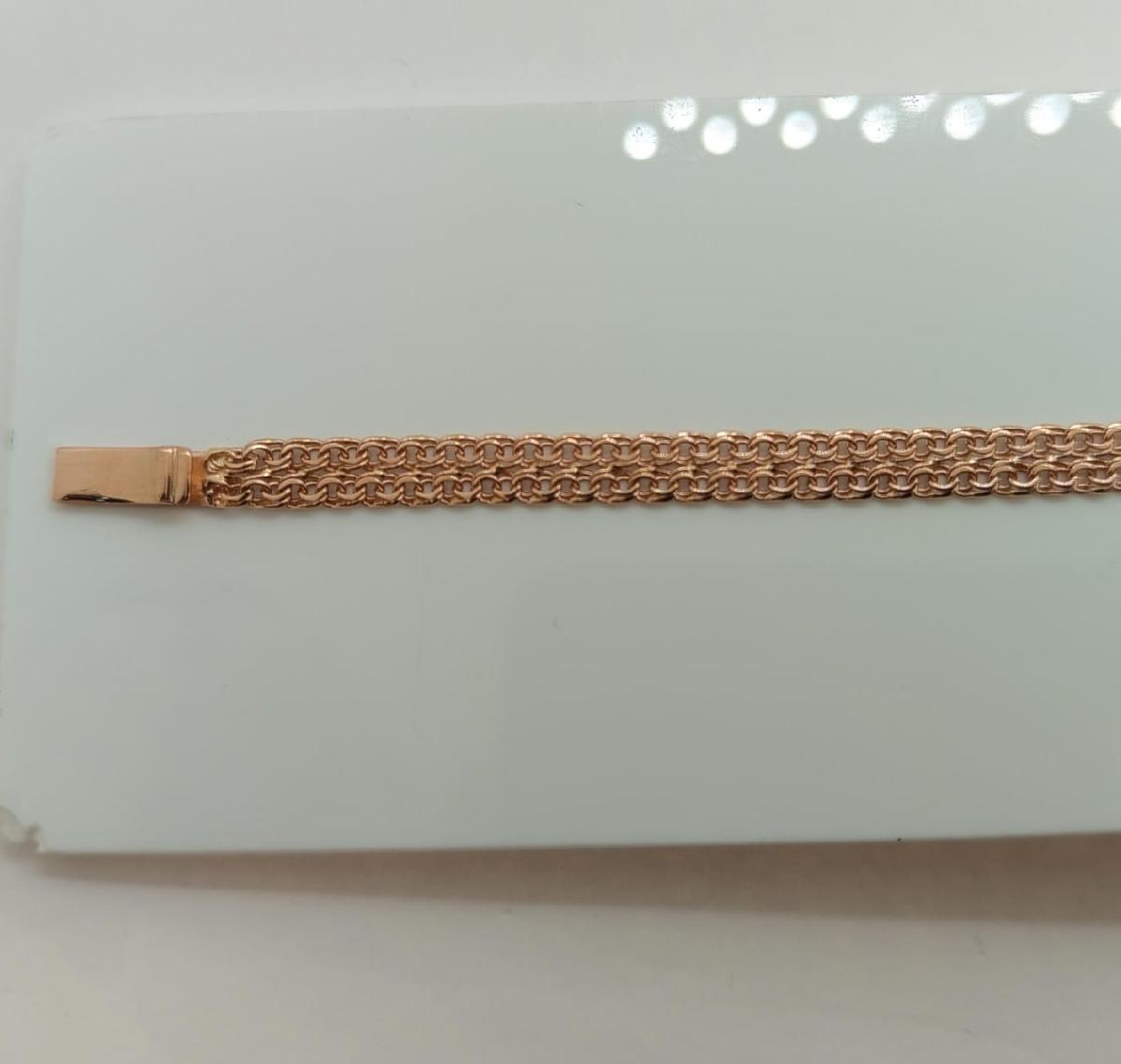 БРАСЛЕТ ПОЛНОВЕСНЫЙ Бисмарк двойной (Au 585)