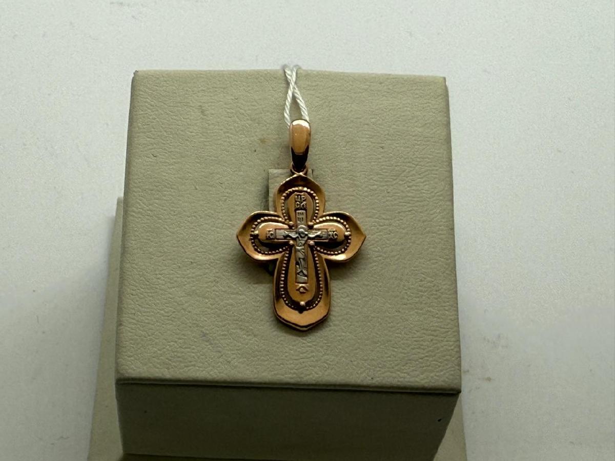 ПОДКБК585 ПОДВЕСКА КРЕСТ БЕЗ КАМНЯ (Au 585)