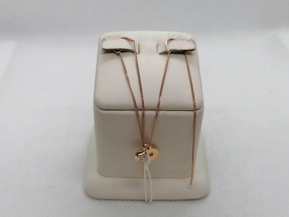 СЕРЬГИ ПРОДЕВКИ с камнем (Au 585)