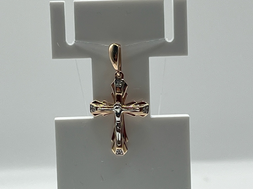 ПОДВЕСКА КРЕСТ с камнями (Au 585)