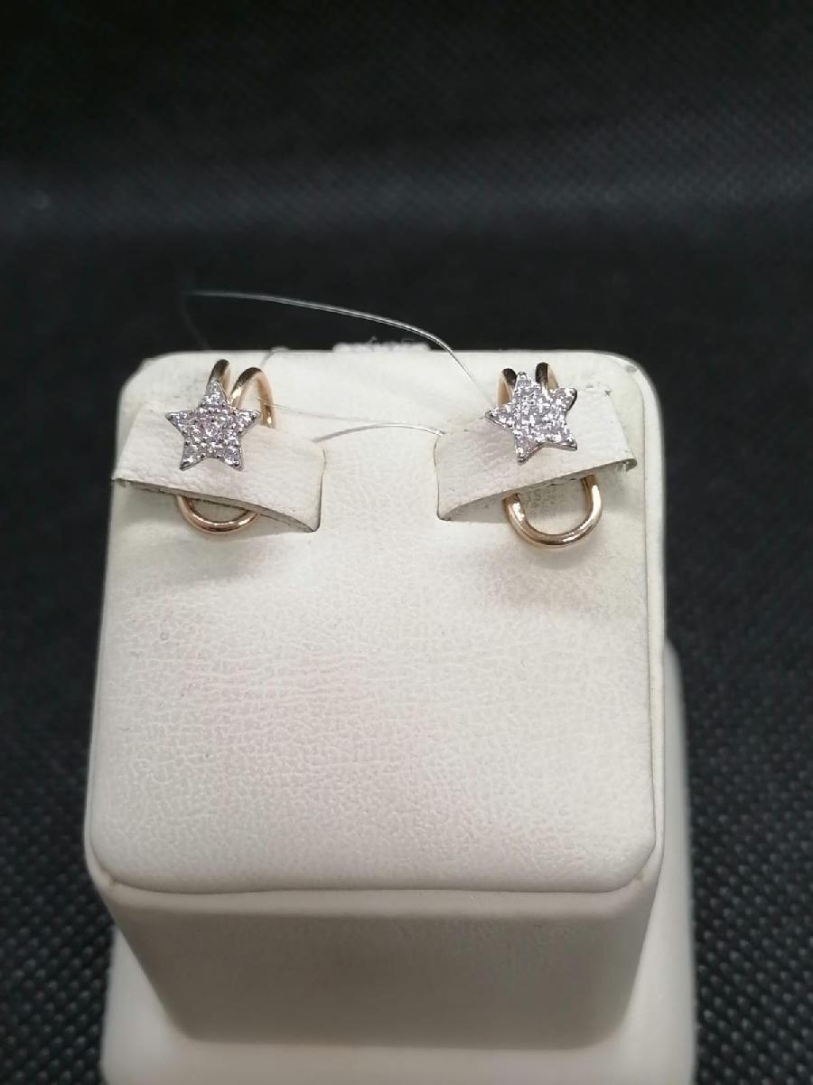 СЕРЬГИ КАФФЫ с камнями (Au 585)