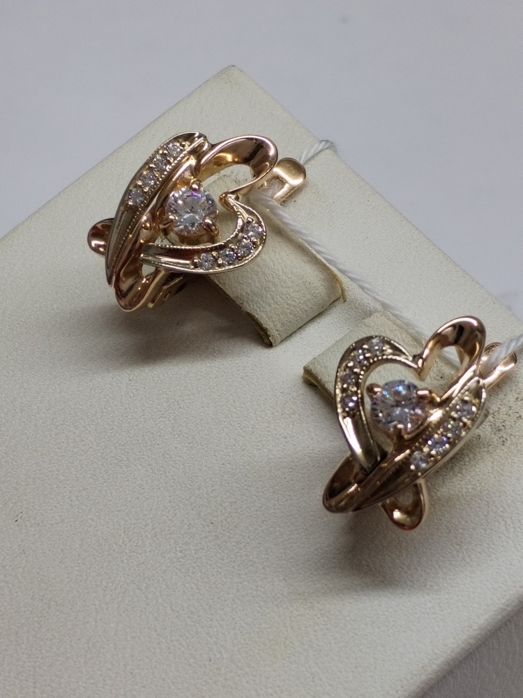 СКМИ585 СЕРЬГИ С КАМНЯМИ (Au 585)