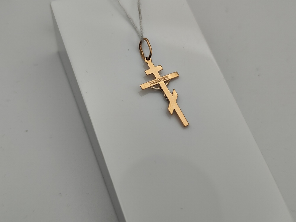 ПОДВЕСКА КРЕСТ БЕЗ КАМНЯ (Au 585)