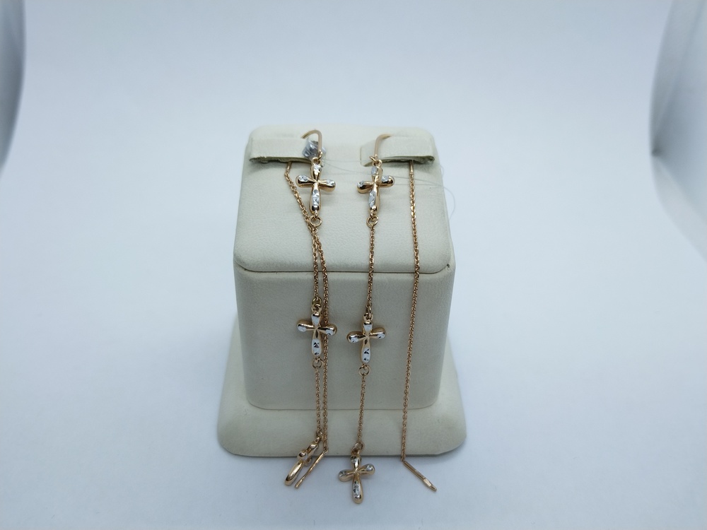 С12018135 СЕРЬГИ ПРОДЕВКИ без камня (Au 585)