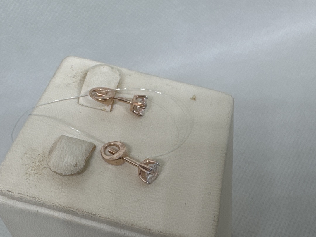 СЕРЬГИ ПУСЕТЫ с камнем (Au 585)