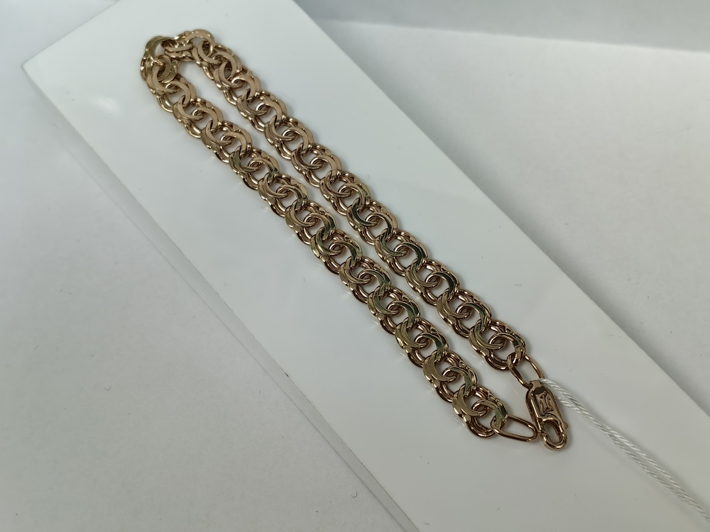 БЛБ585 БРАСЛЕТ ПОЛНОВЕСНЫЙ Бисмарк (Au 585)