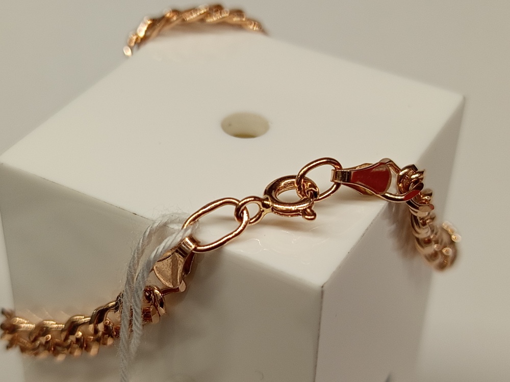 БРАСЛЕТ ПОЛНОВЕСНЫЙ Ромб двойной Au 585