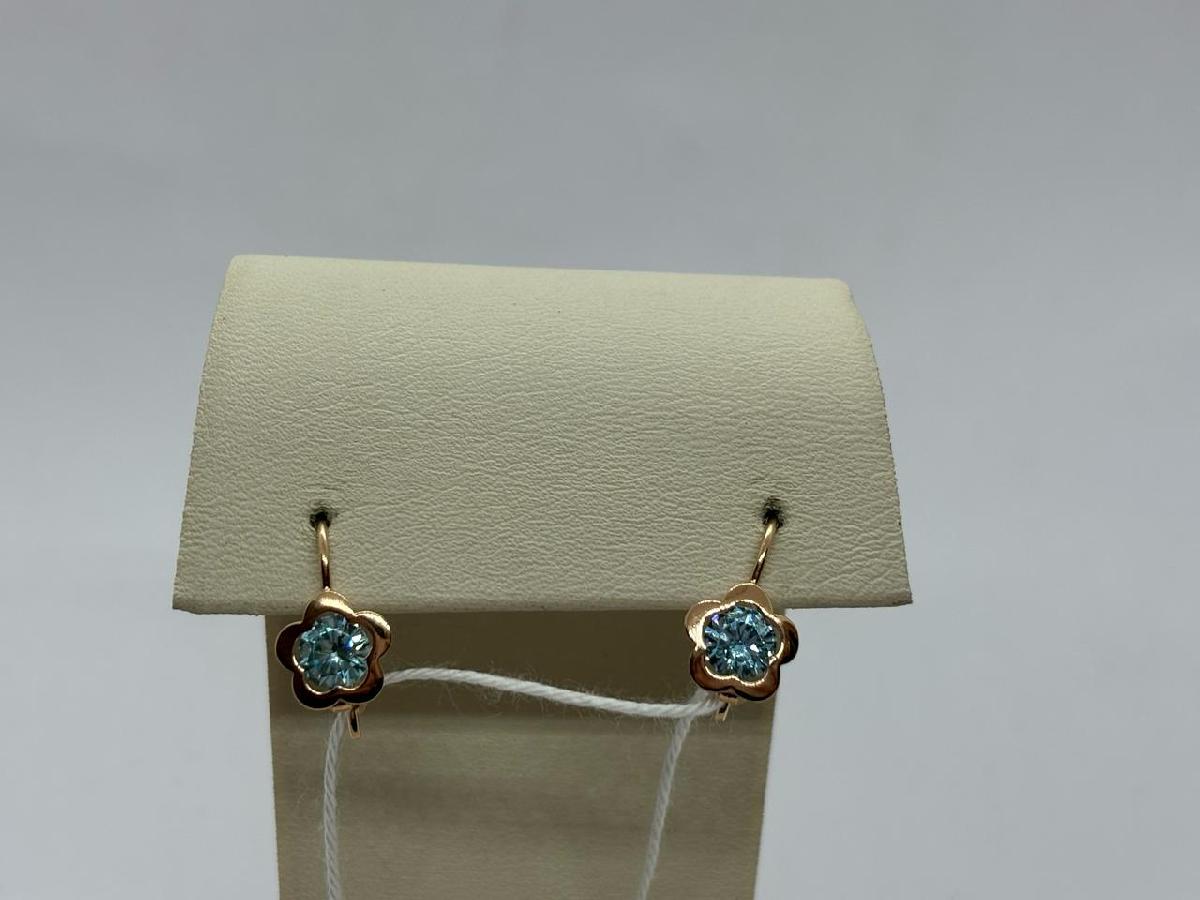 СЕРЬГИ С КАМНЕМ (Au 585)