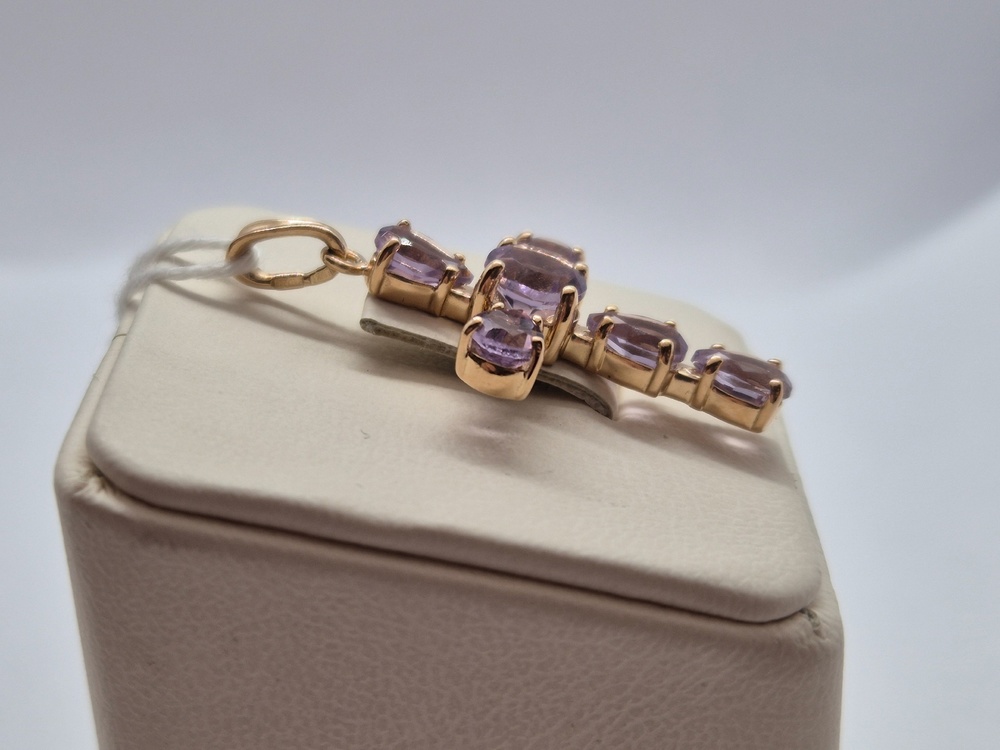 ПОДККИ585 ПОДВЕСКА КРЕСТ С КАМНЯМИ (Au 585)