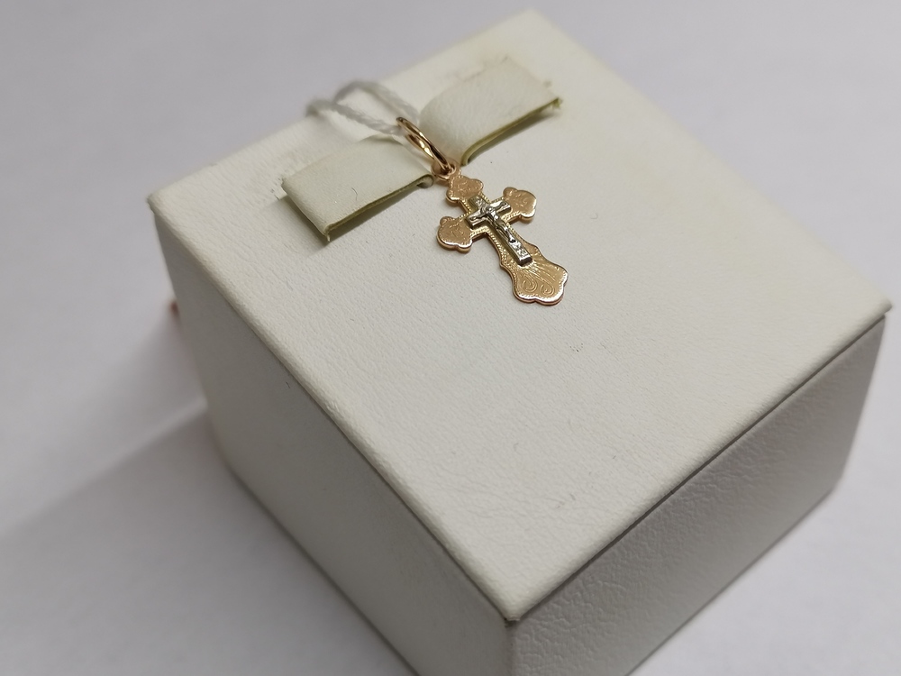 ПОДВЕСКА КРЕСТ БЕЗ КАМНЯ (Au 585)