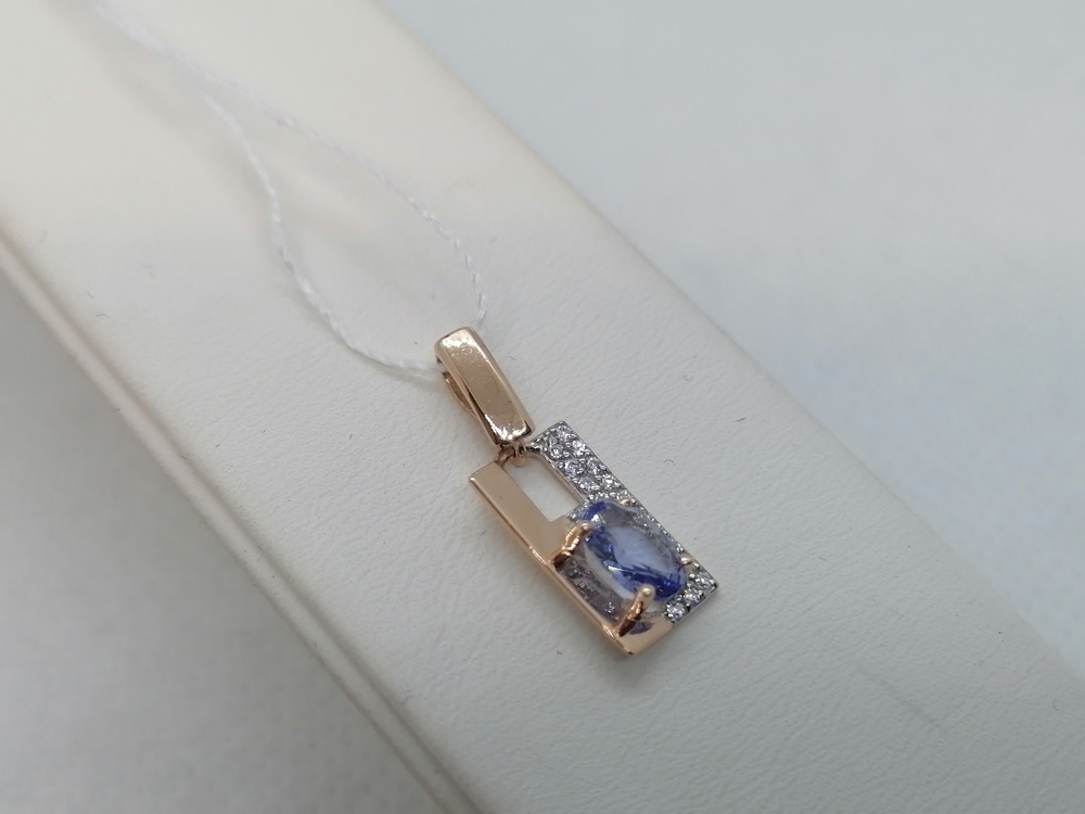 ПОДВЕСКА ТАНЗАНИТ с камнями (Au 585)