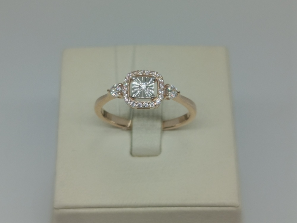 КОЛЬЦО С КАМНЯМИ (Au 585)