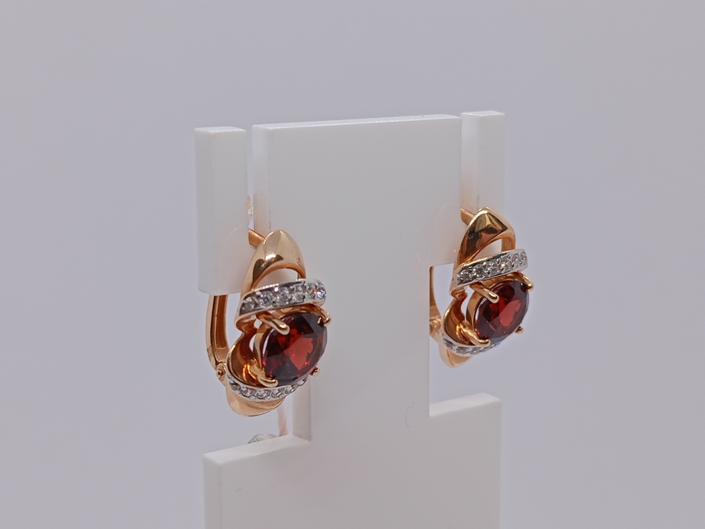 СКМИ585 СЕРЬГИ С КАМНЯМИ (Au 585)