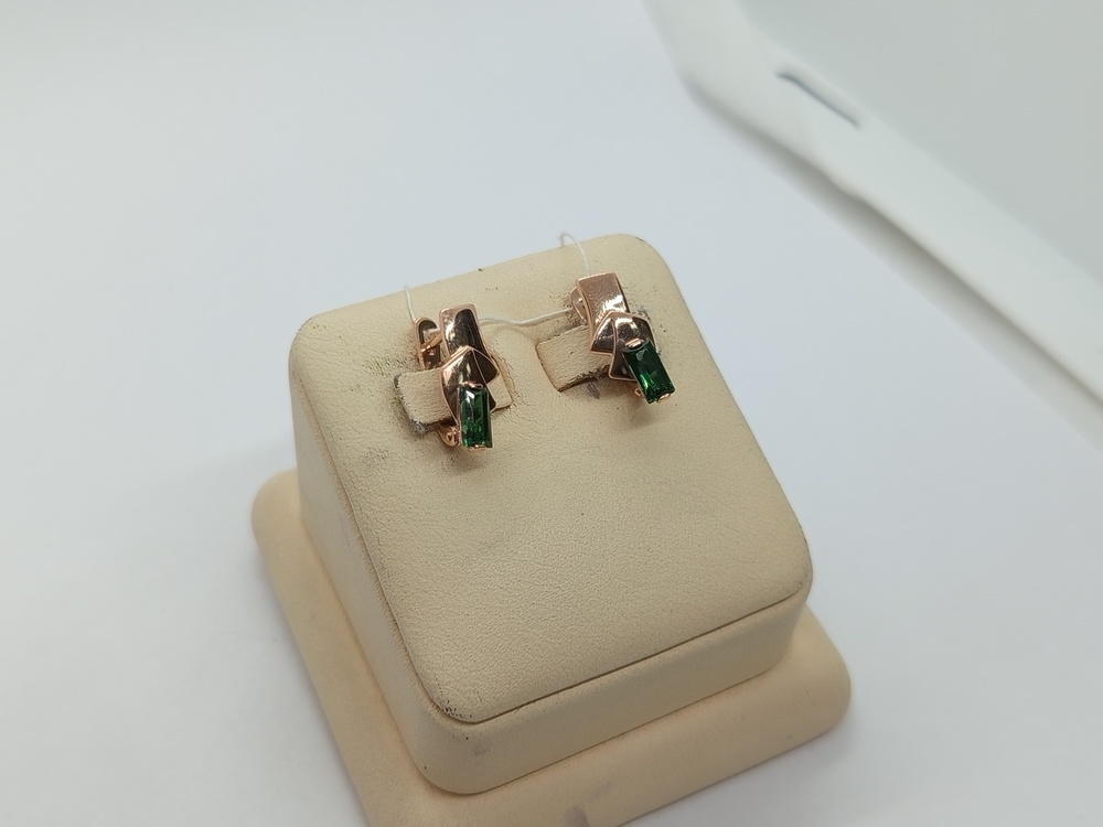 СКМ585 СЕРЬГИ С КАМНЕМ (Au 585)