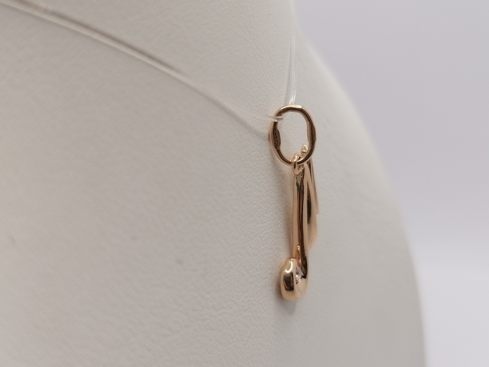 ПОДВЕСКА БУКВА М с камнем (Au 585)