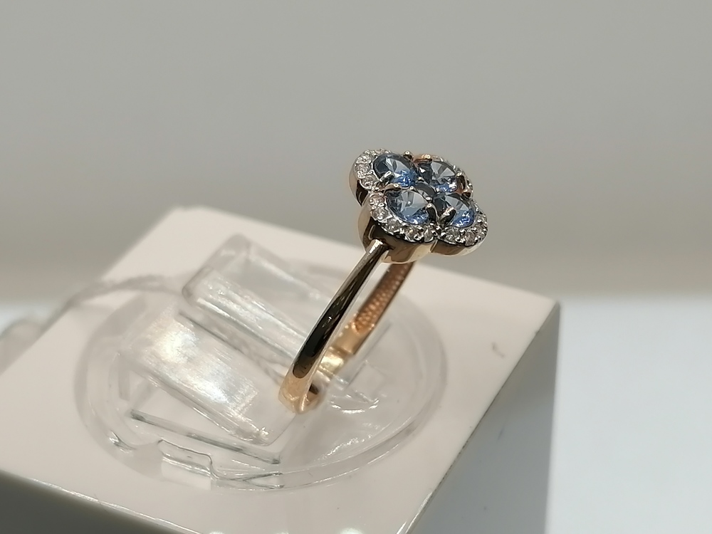 КОЛЬЦО С КАМНЯМИ (Au 585)