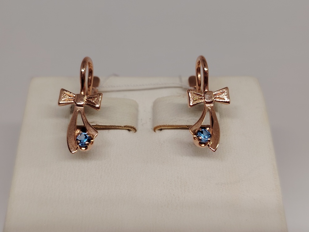 СКМ583 СЕРЬГИ С КАМНЕМ (Au 583)