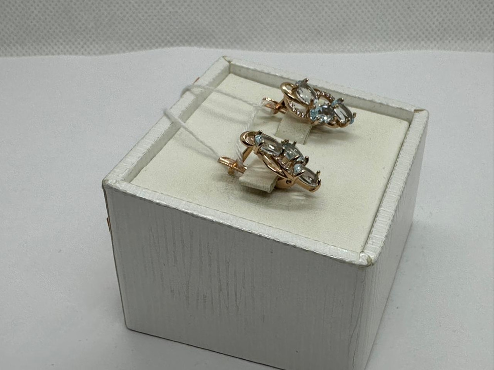 СКМИ375 СЕРЬГИ С КАМНЯМИ (Au 375)