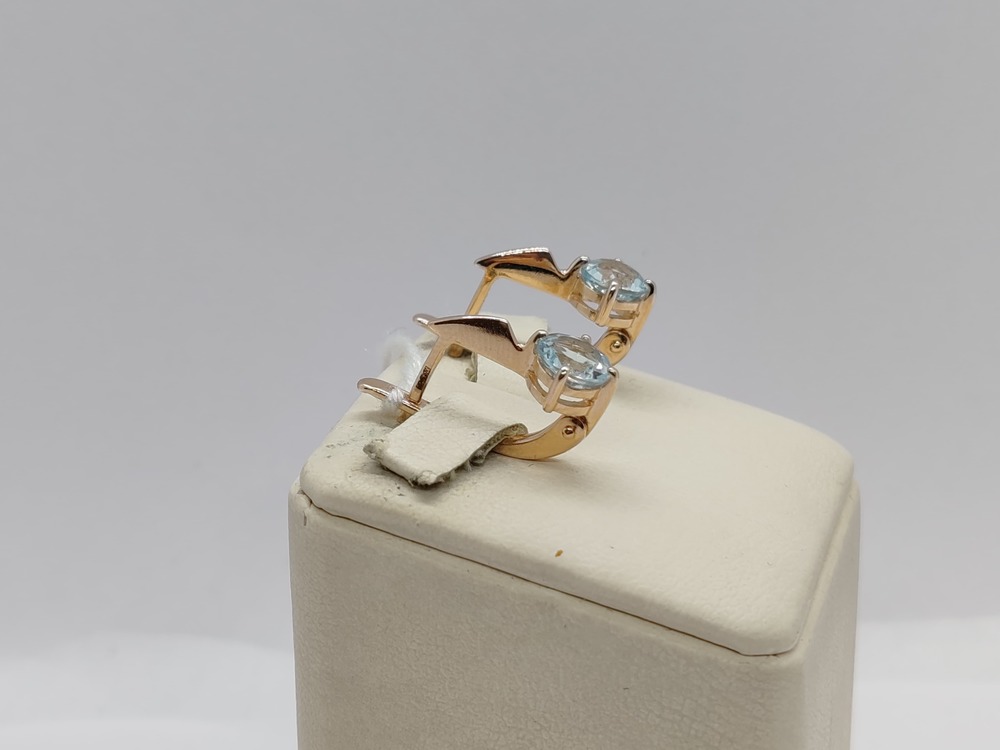 СКМ585 СЕРЬГИ С КАМНЕМ (Au 585)