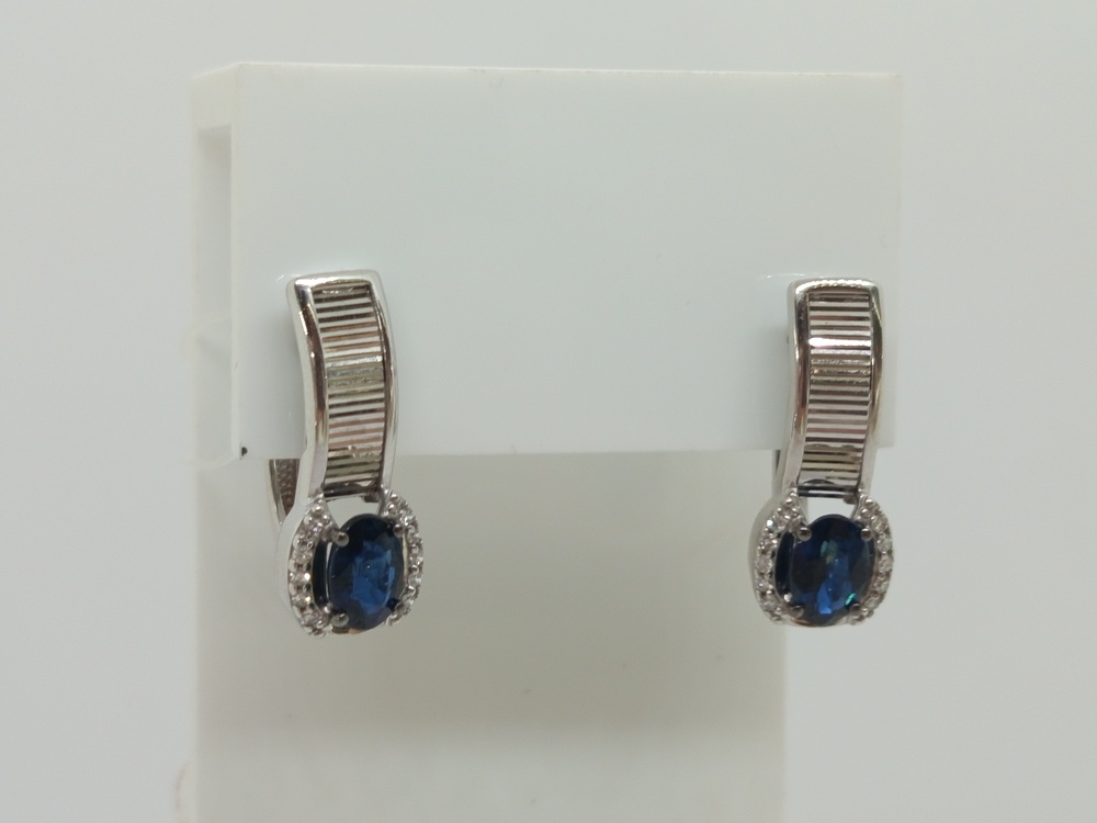 СЕРЬГИ Бриллиант, сапфир (Au 585)