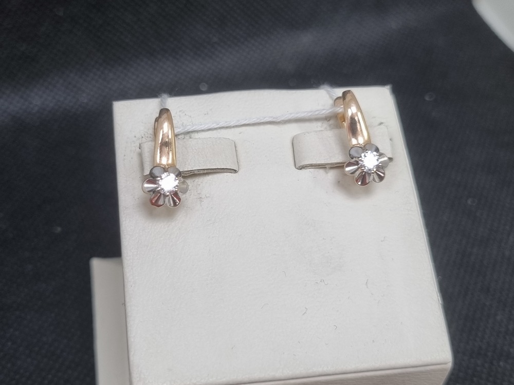 СКМ585 СЕРЬГИ С КАМНЕМ (Au 585)