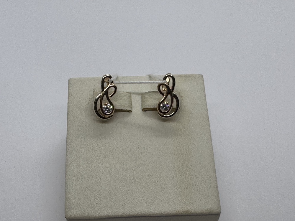 СКМ585 СЕРЬГИ С КАМНЕМ (Au 585)