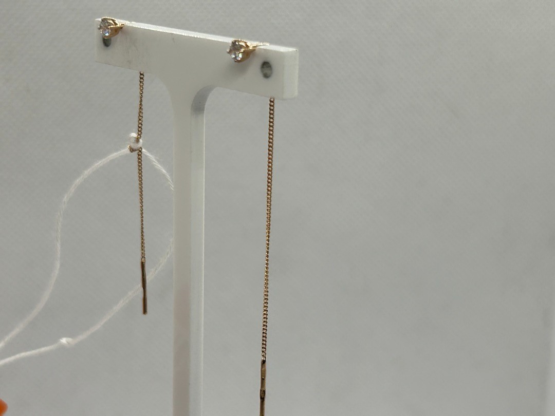 СЕРЬГИ С КАМНЕМ (Au 585)