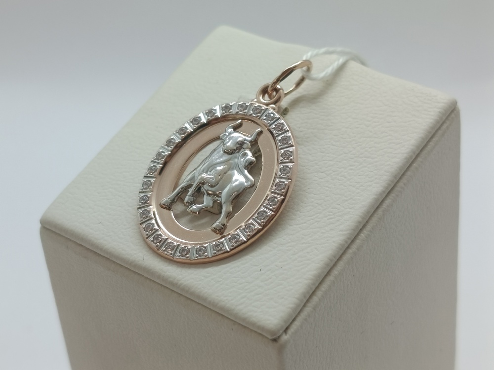 ПОДВЕСКА ЗНАК ЗОДИАКА ТЕЛЕЦ (Au 585)