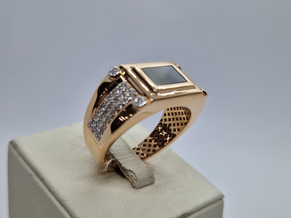 КОЛЬЦО ПЕЧАТКА с камнями (Au 585)