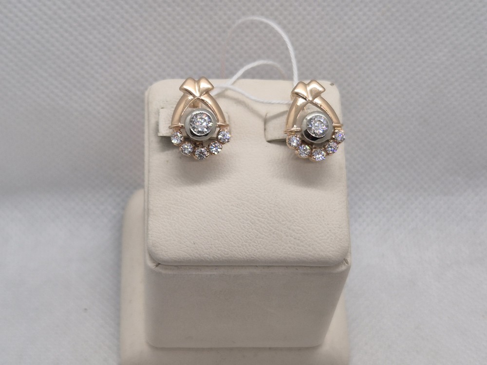 СКМИ585 СЕРЬГИ С КАМНЯМИ (Au 585)