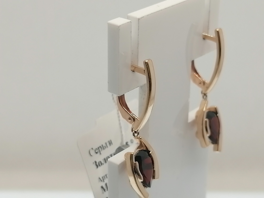 СЕРЬГИ ГРАНАТ (Au 585)