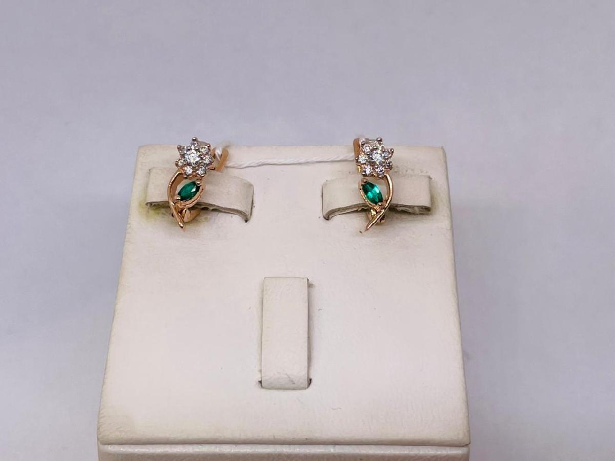 СКМИ585 СЕРЬГИ С КАМНЯМИ (Au 585)