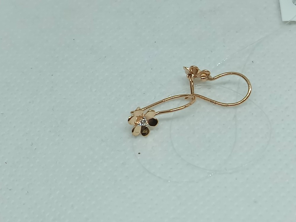 СЕРЬГИ ПЕТЕЛЬКА с камнем (Au 585)