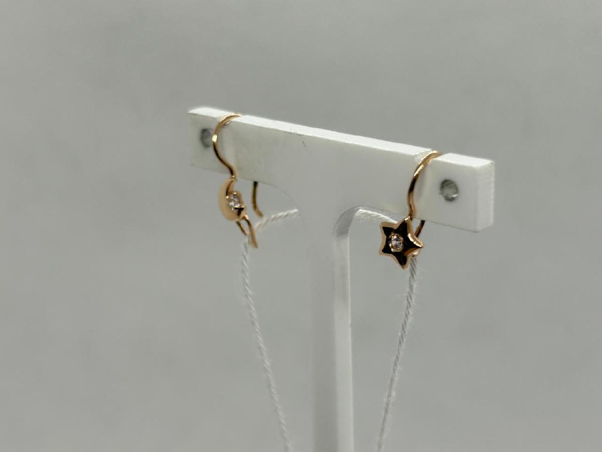 СКМ585 СЕРЬГИ С КАМНЕМ (Au 585)