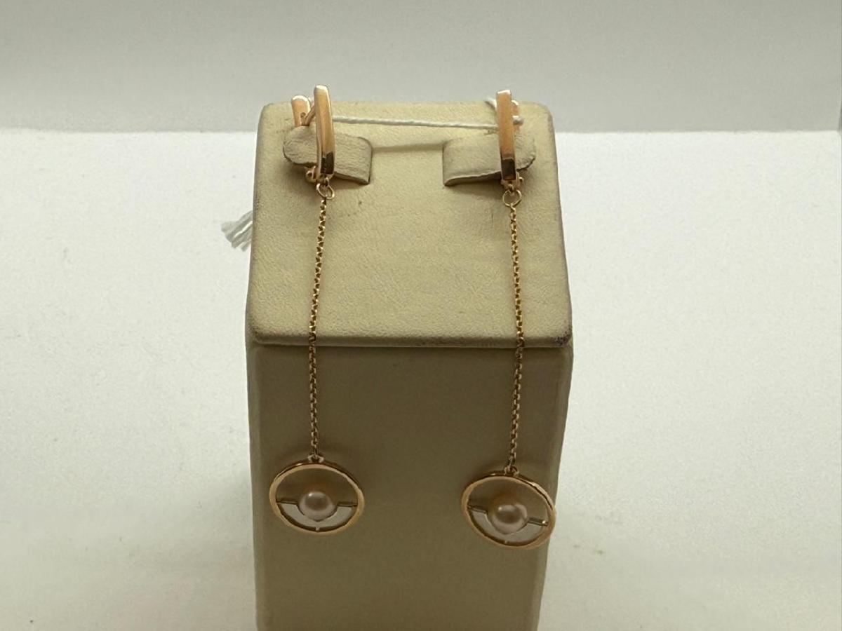 СКМ585 СЕРЬГИ С КАМНЕМ (Au 585)