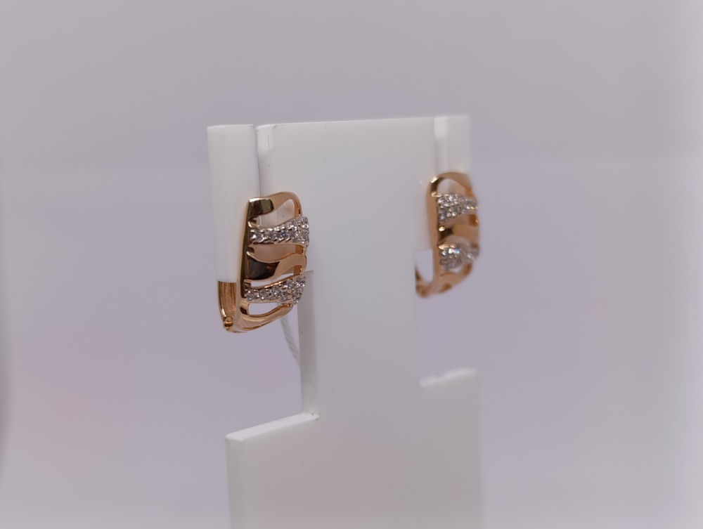 СКМИ585 СЕРЬГИ С КАМНЯМИ (Au 585)