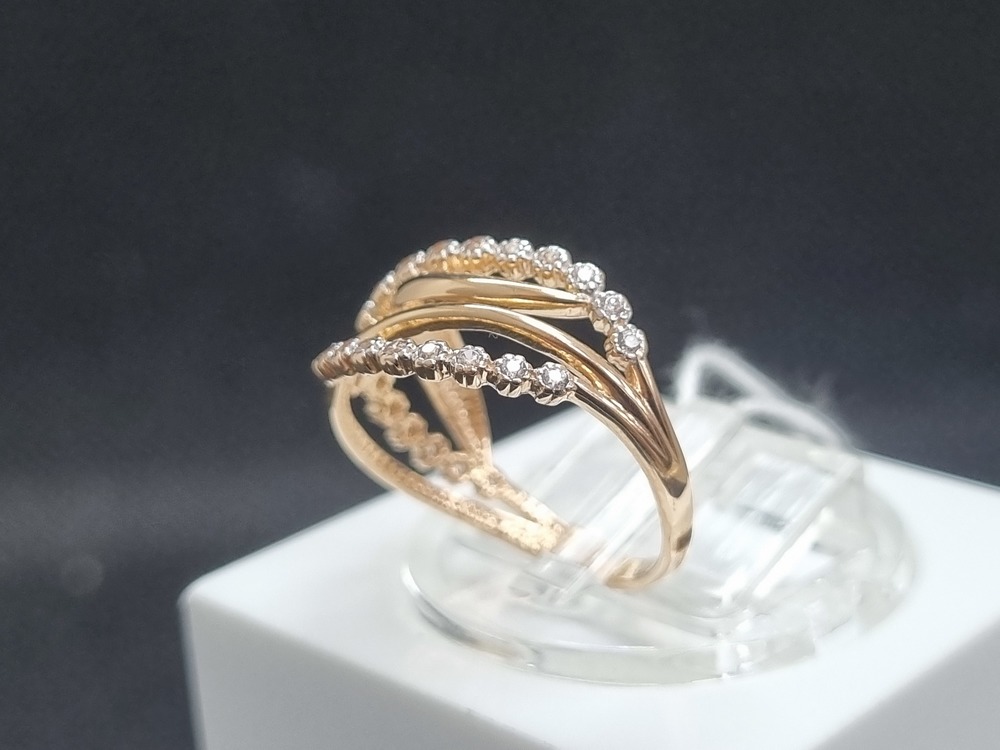 КОЛЬЦО С КАМНЯМИ (Au 585)