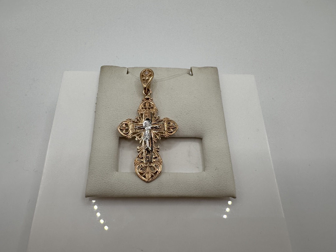ПОДВЕСКА КРЕСТ с камнем (Au 585)