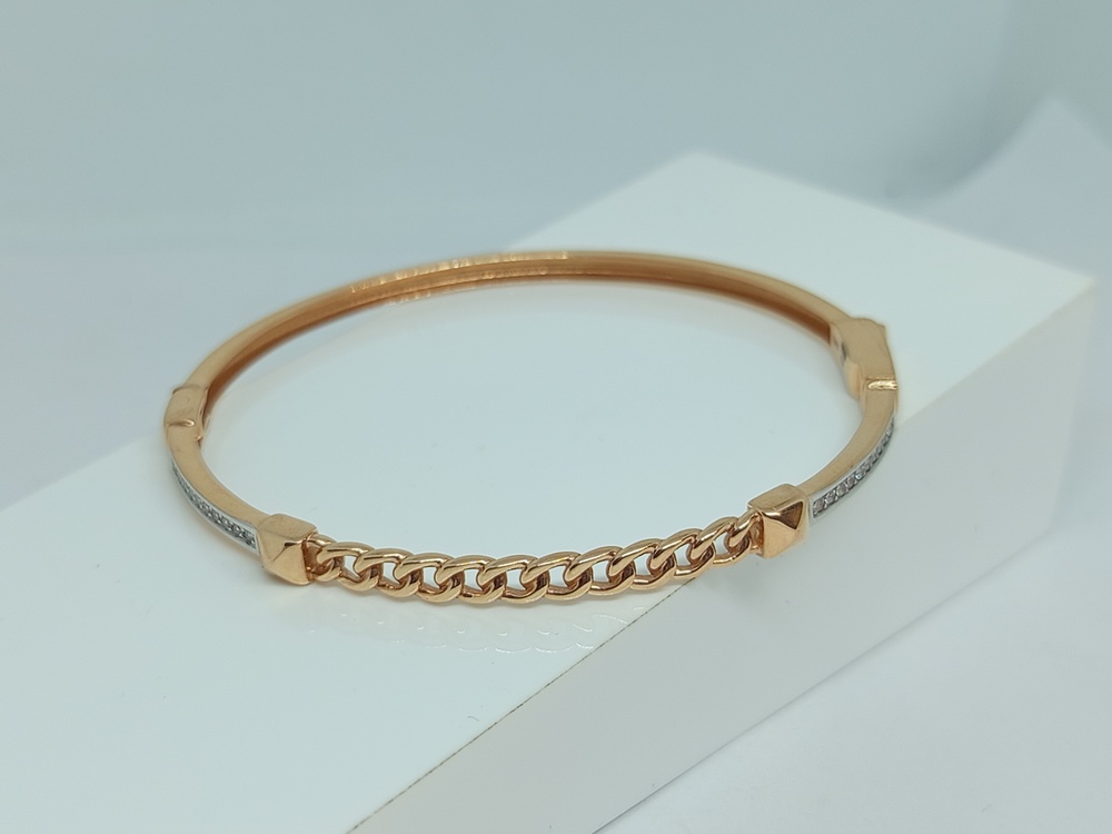бр5000 БРАСЛЕТ ЖЕСТКИЙ с камнями (Au 585)